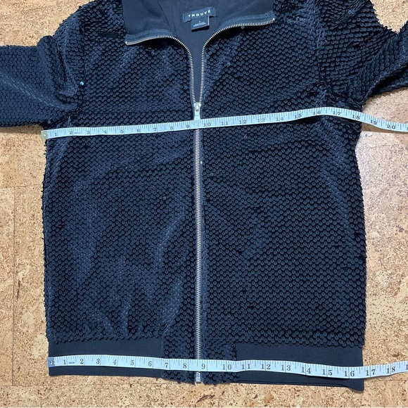 Trouve Black Sequined Zip Up Jacket Sz S - Picture 13 of 15